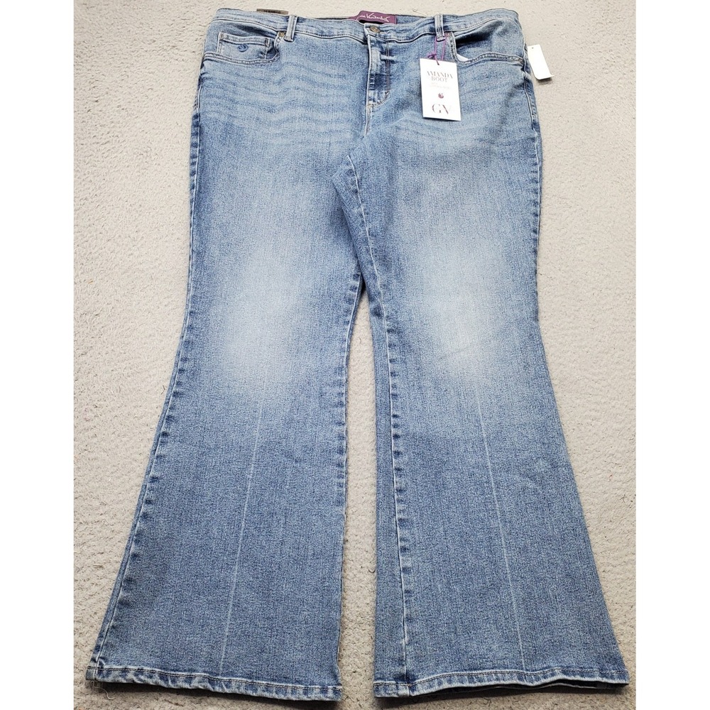 Gloria Vanderbilt Amanda Bootcut Jeans Womens 16WS Blue Denim Light Wash Stretch